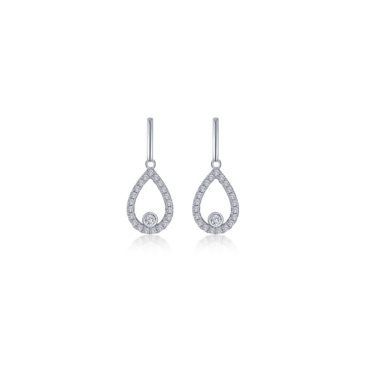 New Lafonn Classic Pear-Shaped Drop Earrings In Silver